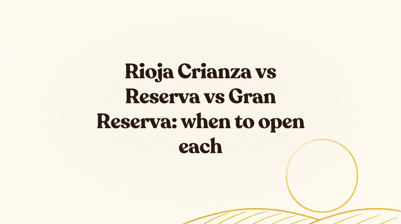 Rioja Crianza vs Reserva vs Gran Reserva: when to open each